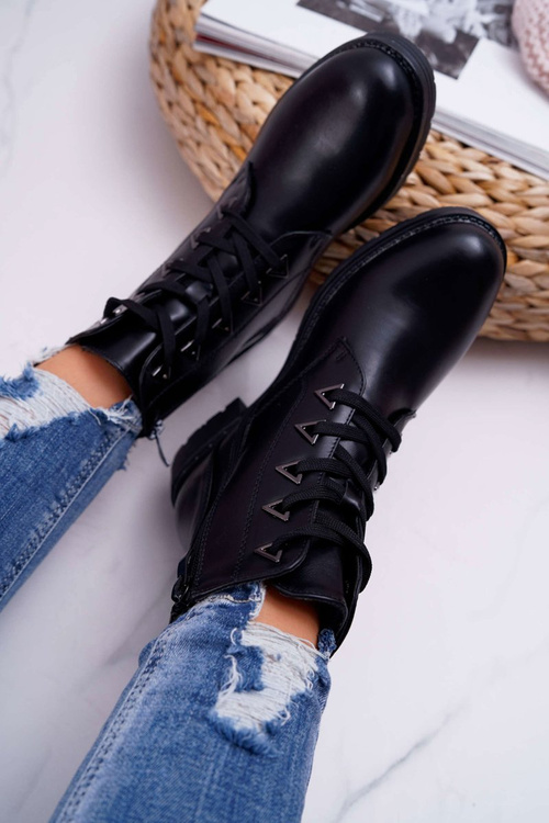 Жіночі чоботи на плоскій підошві чорні Sergio Leone TR718