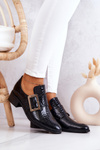 Шкіряні туфлі з пряжкою Black Taliya