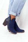 Жіночі шкіряні чоботи Maciejka Navy Blue 04833-17