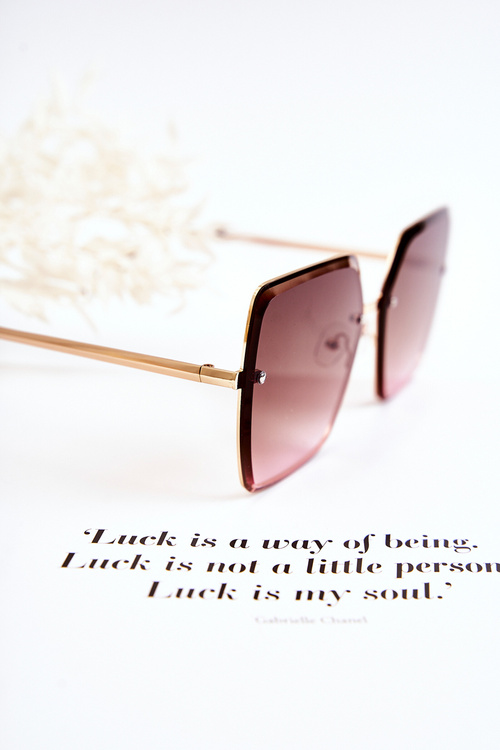 Великі квадратні сонцезахисні окуляри V180005 Зелено-рожеві