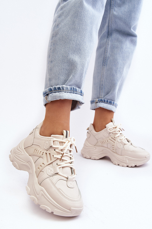 Жіночі масивні спортивні кросівки бежеві Toderus