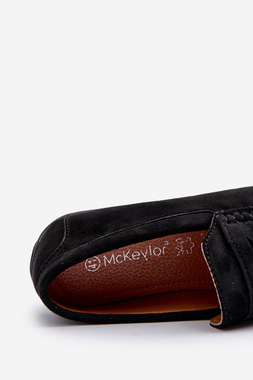 Чоловічі еко-замшеві чорні лофери Nedlin