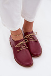 Жіночі шкіряні елегантні взуття на шнурівці Zazoo 4238 Бордо