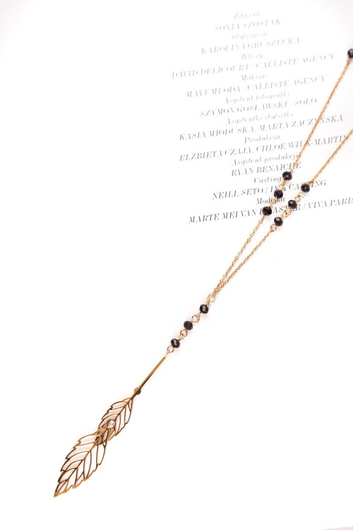 Жіноче золоте намисто ланцюжок Чорні кульки Розарій Беатрікс