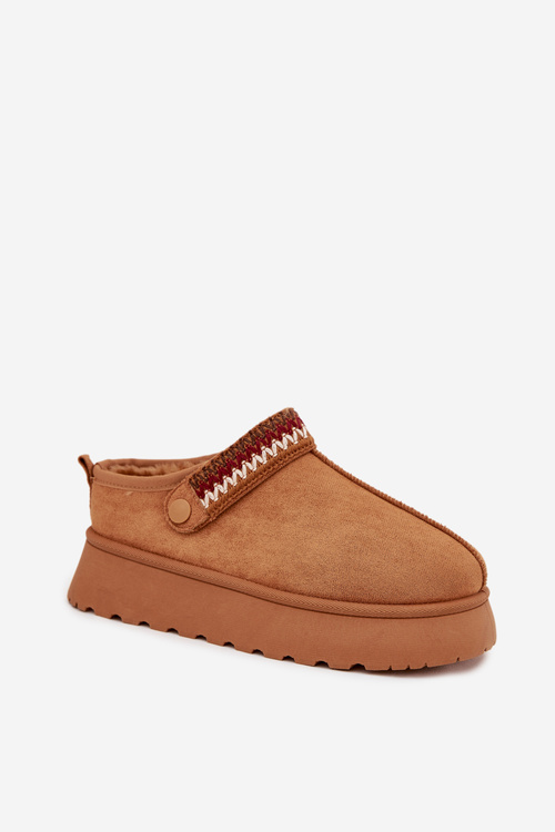 Жіночі низькі зимові черевики з рухомим ременем і вишивкою на платформі Camel Lyrisse