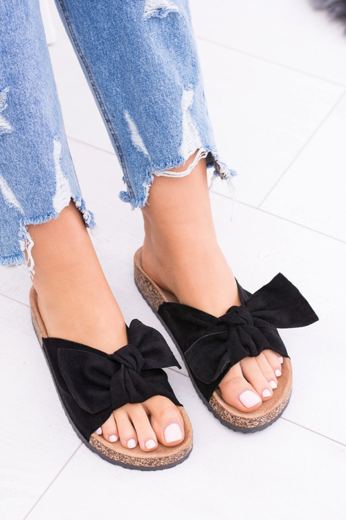 Жіночі шльопанці з картону з чорної пробки Dominica