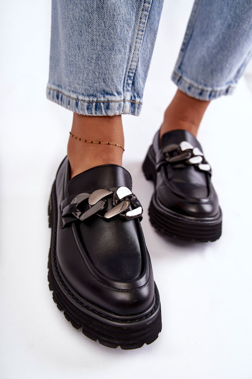 Жіночі шкіряні туфлі Big Star KK274498 Чорні