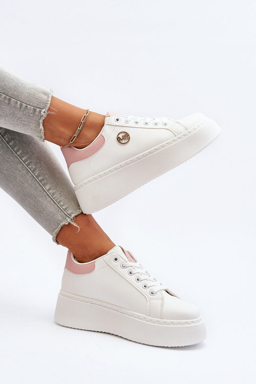 Жіночі кросівки на платформі білі Eshen