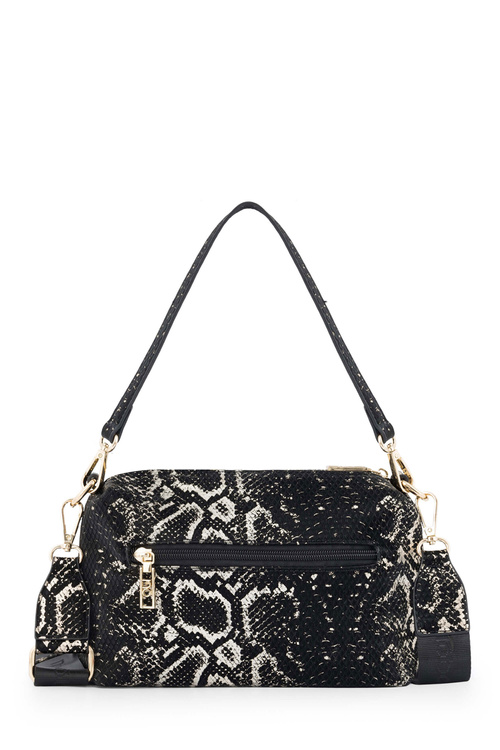 Класична сумка-мессенджер зі змійкою NOBO N1340-CM23 чорно-золота