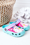 Дитячі поролонові тапочки з єдинорогом бірюзові