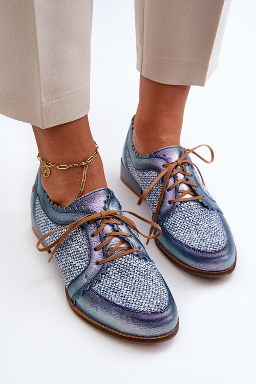 Жіночі черевики Maciejka 06452-06 Сині з натуральної шкіри