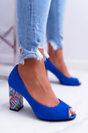 Жіночі туфлі Sergio Leone з відкритим носком PB133 Blue Fans