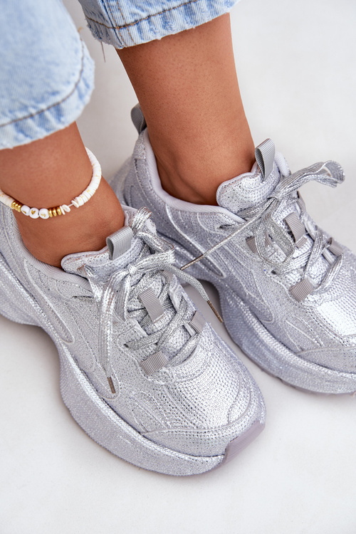 Жіночі Кросівки, Прикрашені Цирконіями Срібні Porrot