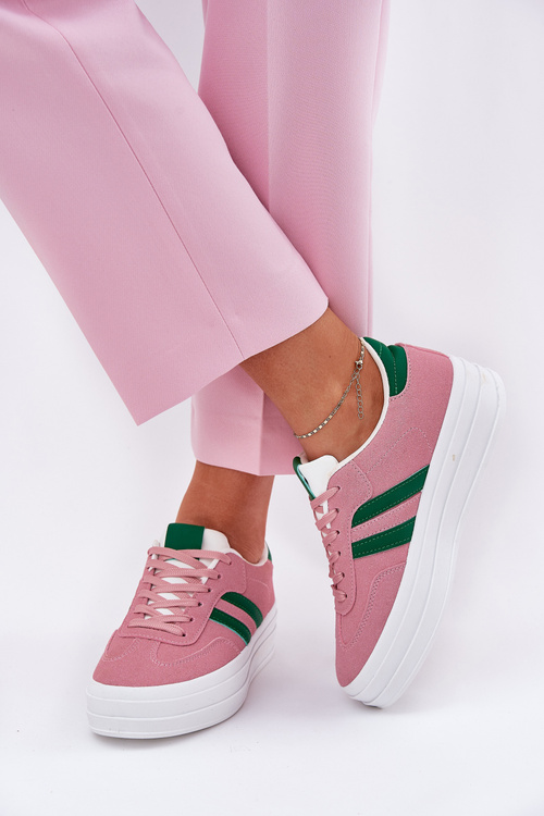 Стильні Жіночі Кросівки На Платформі Рожеві Silavia