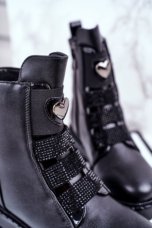 Дитячі черевики теплі чорні балон