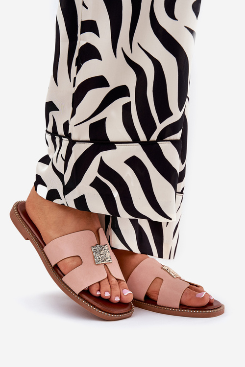 Плоскі Сандалі З Вирізами І Декорацією Брудно Рожевий Bohalis