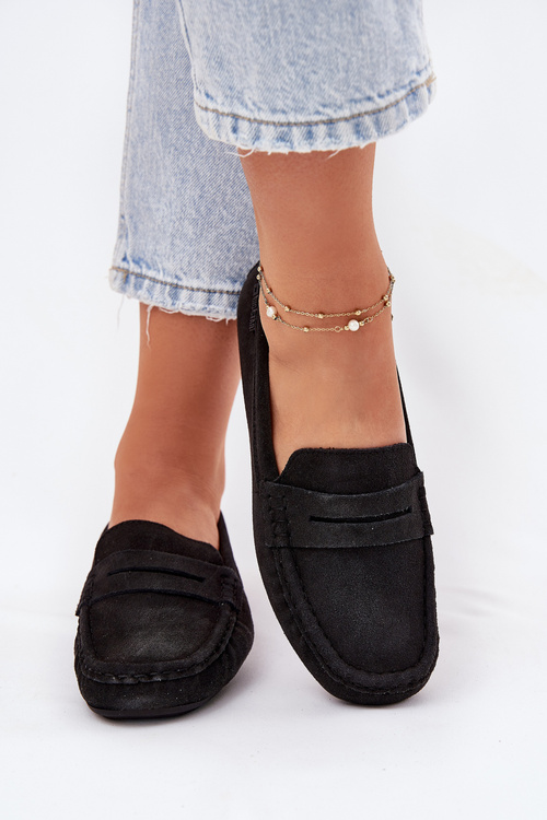 Замшеві мокасини для жінок Big Star RR274948 Чорні