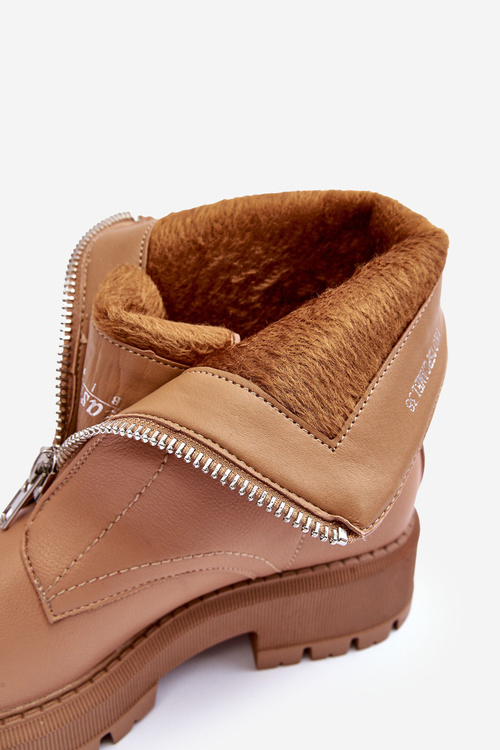 Шкіряні ботильйони на блискавці. Плоский каблук Camel Vimal