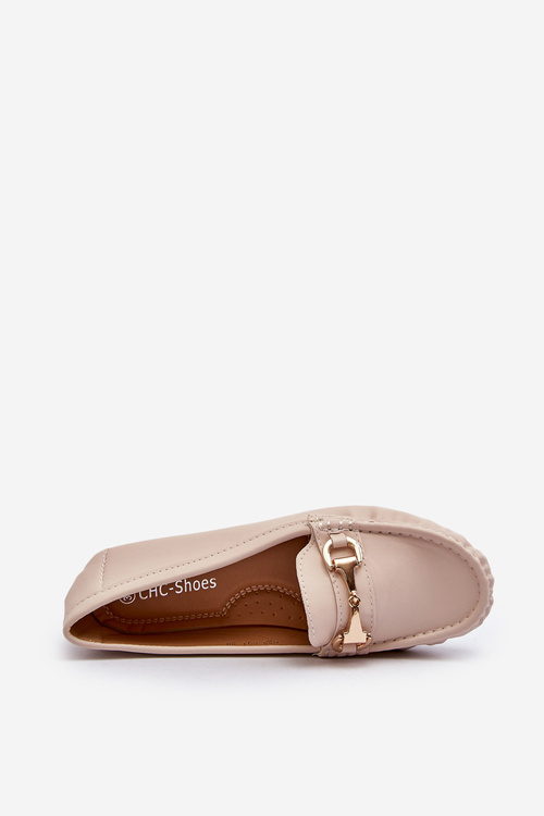 Жіночі класичні мокасини з екошкіри бежевого кольору Demese