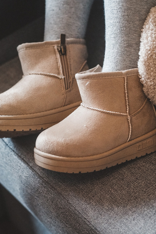 Чоботи дитячі утеплені на блискавці Бежеві Велика Зірка MM374098