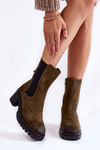 Жіночі замшеві ботильйони кольору хакі Ліріс