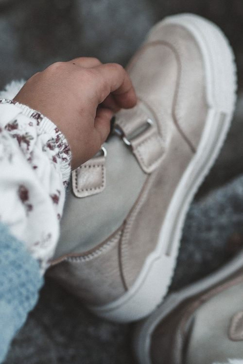 Дитячі теплі черевики на липучці Велика зірка KK374189 Бежево-золотий