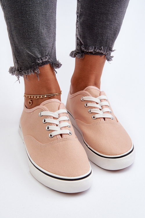 Жіночі класичні рожеві парусинові кросівки Olvali