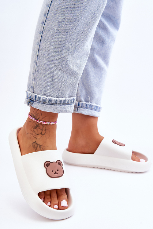 Легкі жіночі поролонові тапочки з ведмедиком Біла Лія