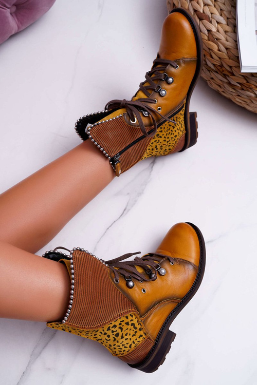 Жіночі шкіряні чоботи Чоботи Maciejka Yellow 3623A-07