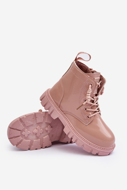 Лаковані утеплені ботильйони Big Star Kids MM374144 Рожеві