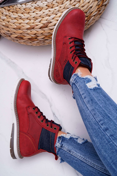 Жіночі черевики Trappers Big Star Leather Maroon EE274006