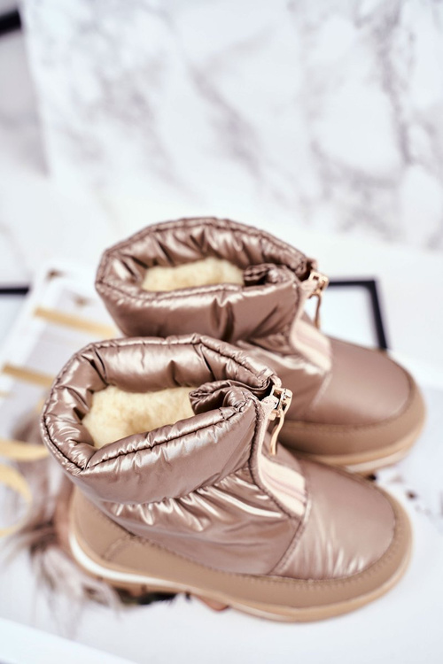 Жіночі зимові черевики теплі з натуральної вовни Gold Bubbles