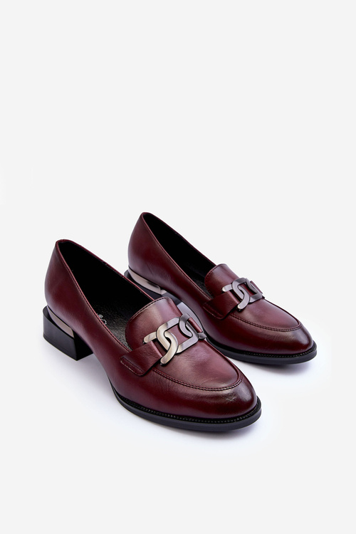 Замшеві мокасини Туфлі на підборах Бордові Sakina