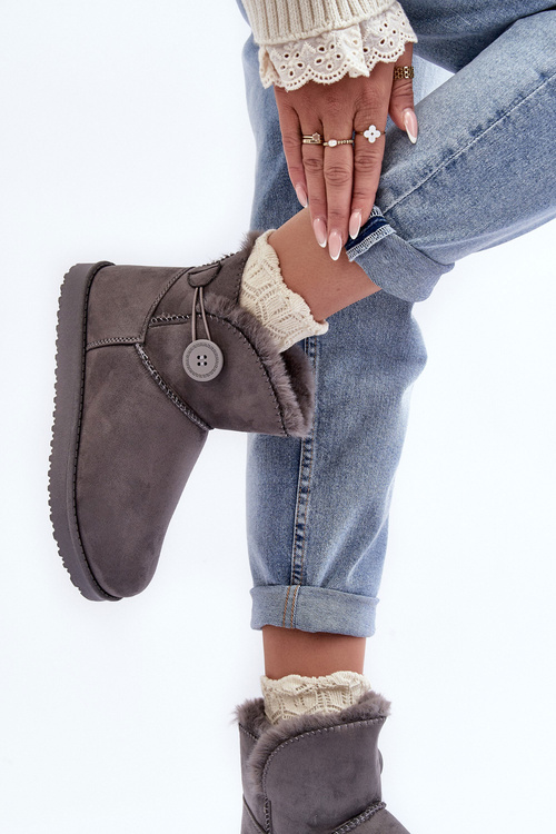 Жіночі зимові черевики з декором сірий Siriol