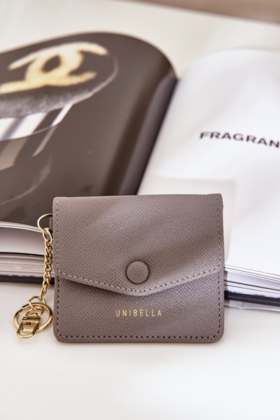 Чохол Для Карт З Золотою Брелоком Еко Шкіра Сірий Iritinme