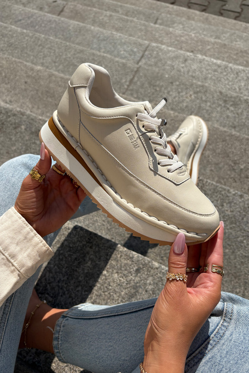 Шкіряні Жіночі Кросівки На Платформі Big Star RR274A334 Бежеві