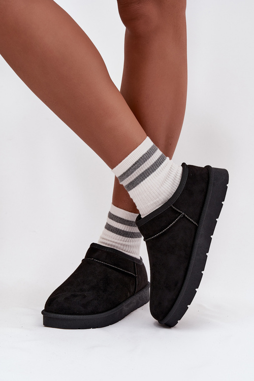 Жіночі зимові черевики з хутром чорні Serenne