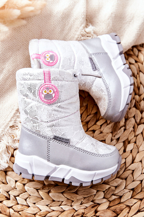 Дитячі розігрівальні сноуботи на блискавці Лаос срібло-білий