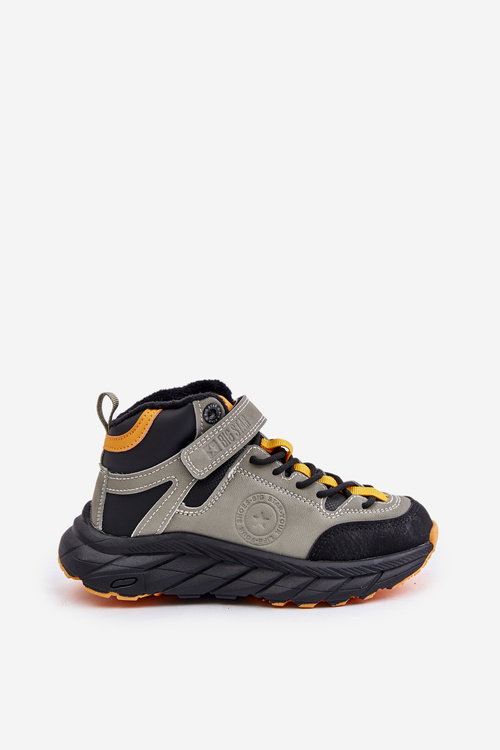 Дитячі утеплені трекінгові черевики на липучці кольору хакі Big Star OO374181