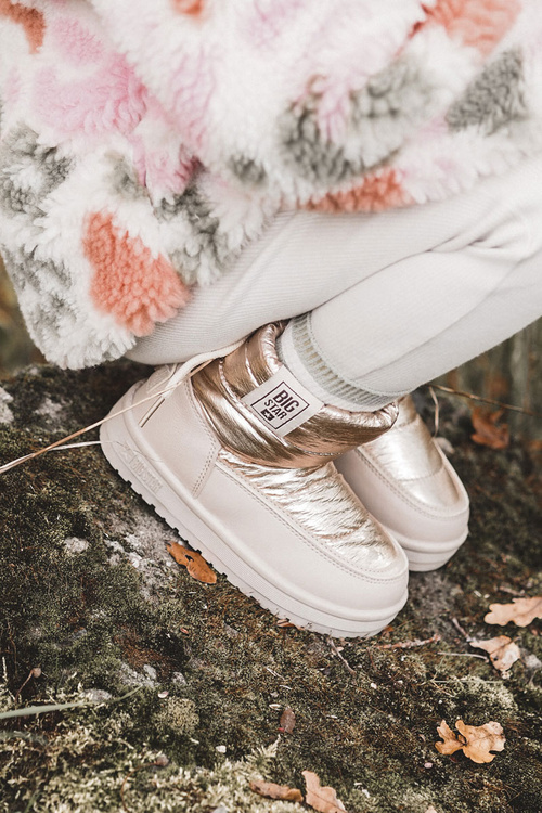 Дитячі снігові черевики Big Star KK374221 Бежево-золотий