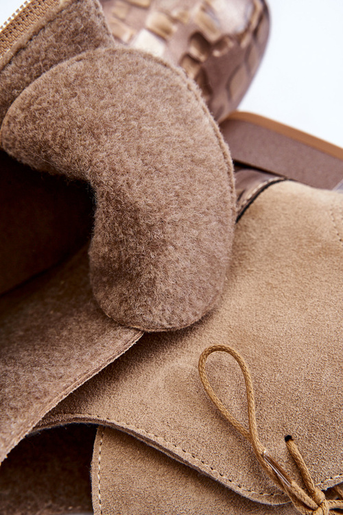 Чоботи шкіряні на підборах Maciejka 2878J-04 Бежеві