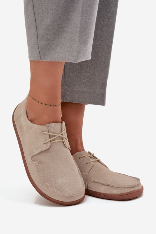 Жіночі босоніжки в стилі barefoot з натуральної замші Zazoo 327 світло-бежеві