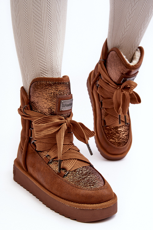 Жіночі зимові черевики зі шнурівкою D.Franklin DFSH370006 Коричневий