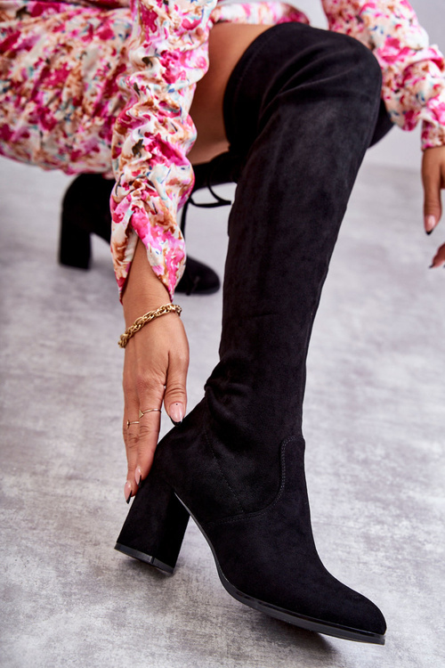 Класичні замшеві високі чоботи Black Clarissa