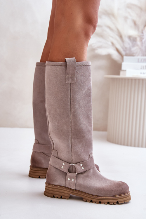 Жіночі замшеві чоботи Lewski 3615 Cappuccino