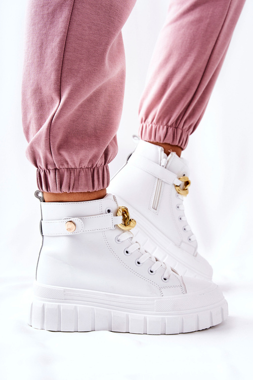 Високі кросівки на платформі Білі підставки