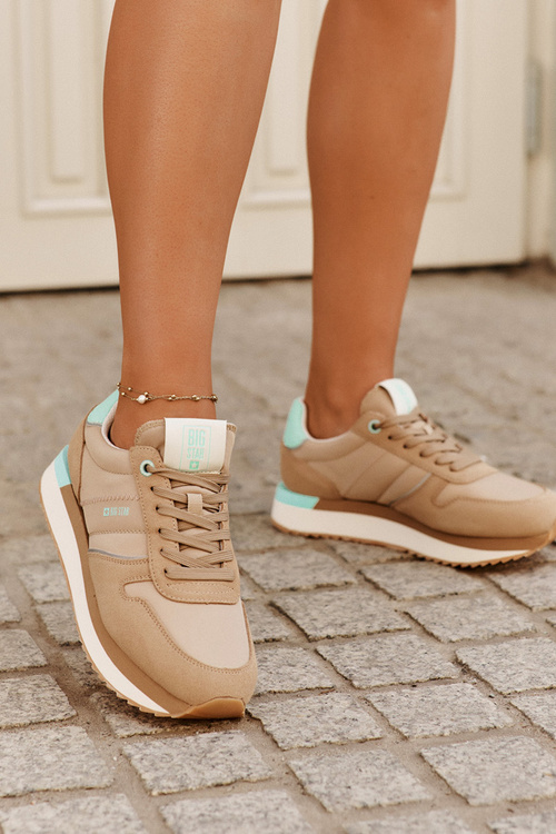 Жіночі Замшеві Кросівки Big Star RR274A048 HI-POLY SYSTEM Темно-бежеві