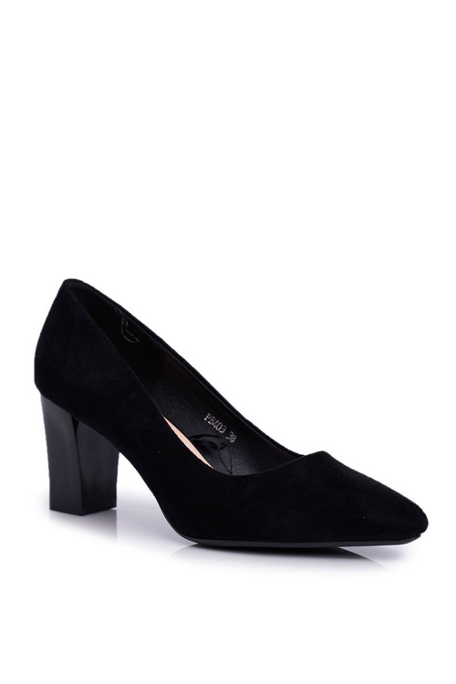 Чорні замшеві туфлі на шпильці Sergio Leone PB403