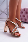 Жіночі босоніжки Lu Boo Pink Gold на шпильці 8258-1 Vernee