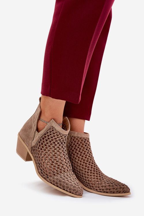 Жіночі Чоботи На Підборах З Вирізами І Плетінням Хакі Туліфеді